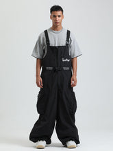 GSOU SCHNEE Männer Snowboard Lätzchen Super Baggy Ski Lätzchen Lose Schnee Hosen Overalls Wasserdicht