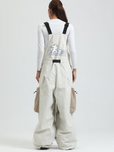 GSOU SNOW Womens Snowboard Bibs Super Baggy Ski Bibs Loose Snow Pants Overalls Waterproof Insulated Winter