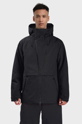 Men's Black Face Vented Multi-pocket Fully Waterproof Snow Jacket