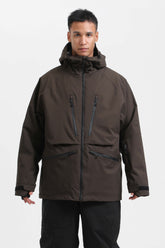 Men's Coffee Multifunctional Waterproof Insulated Snow Jacket