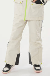 Kids’ Off White Insulated Snow Pants with Suspenders