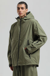 Men's Army Green Fully Sealed Dual-Vent Minimalist Insulated Snow Jacket