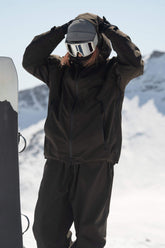 Women's Coffee Fully Sealed Dual-Vent Minimalist Insulated Snow Jacket