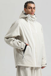 Men's Off White Face Vent Asym-Zip Waterproof Insulated Snow Jacket