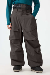 Men's Dark Brown Baggy Utility Wear-resistant Snow Pants