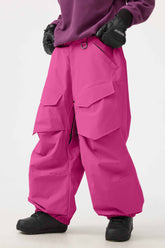 Women's Rose Baggy Utility Wear-resistant Snow Pants