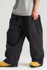 Men's Black Baggy Soft Brushed Retro Snow Pants