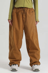 Women's Caramel Baggy Soft Brushed Retro Snow Pants