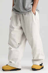 Men’s Off White Baggy Drawstring Durable Snow Pants
