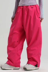 Women's Rose Baggy Drawstring Durable Snow Pants