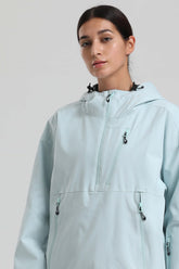 Women's Ice Blue Side-Zip Vent Fully Sealed Insulated Snow Anorak