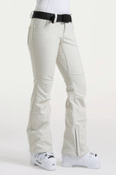 Women’s Off White Slim Fit Waterproof Flared Hem Ski Pants