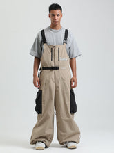 GSOU SCHNEE Männer Snowboard Lätzchen Super Baggy Ski Lätzchen Lose Schnee Hosen Overalls Wasserdicht