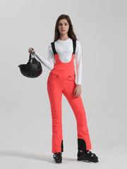 Gsou Snow Damen Ski-Latzhose, einfarbig, hochelastisch, schmal