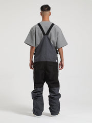 Gsou Snow Men's Colorblock Ski Bibs