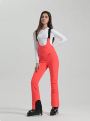 Gsou Snow Damen Ski-Latzhose, einfarbig, hochelastisch, schmal