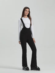 Gsou Snow Damen Ski-Latzhose, einfarbig, hochelastisch, schmal