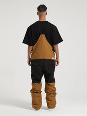 Gsou Snow Men's Colorblock Ski Bibs