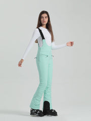Gsou Snow Damen Ski-Latzhose, einfarbig, hochelastisch, schmal