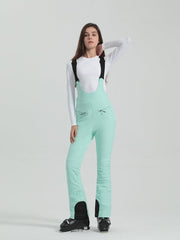 Gsou Snow Damen Ski-Latzhose, einfarbig, hochelastisch, schmal