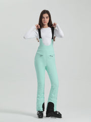 Gsou Snow Damen Ski-Latzhose, einfarbig, hochelastisch, schmal