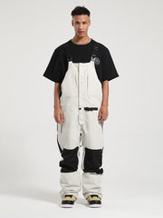 Gsou Snow Men's Colorblock Ski Bibs