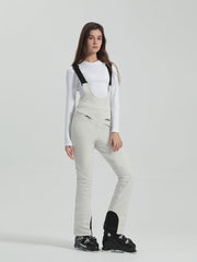 Gsou Snow Damen Ski-Latzhose, einfarbig, hochelastisch, schmal