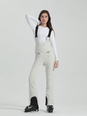 Gsou Snow Damen Ski-Latzhose, einfarbig, hochelastisch, schmal