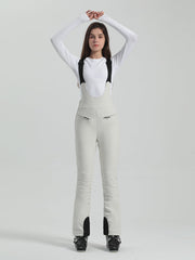 Gsou Snow Damen Ski-Latzhose, einfarbig, hochelastisch, schmal