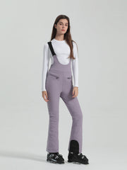 Gsou Snow Damen Ski-Latzhose, einfarbig, hochelastisch, schmal