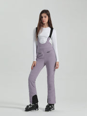 Gsou Snow Damen Ski-Latzhose, einfarbig, hochelastisch, schmal