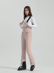 Gsou Snow Damen Ski-Latzhose, einfarbig, hochelastisch, schmal