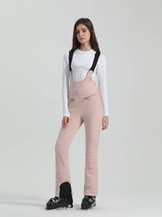 Gsou Snow Damen Ski-Latzhose, einfarbig, hochelastisch, schmal