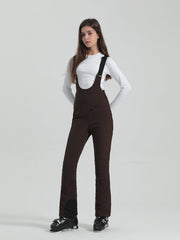 Gsou Snow Damen Ski-Latzhose, einfarbig, hochelastisch, schmal