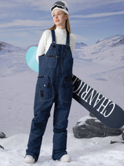 PowderQueen Snow Adventure Bibs Denim-Schneehose für Damen