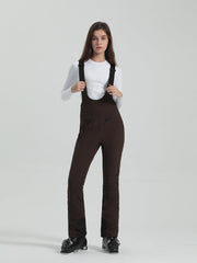 Gsou Snow Damen Ski-Latzhose, einfarbig, hochelastisch, schmal
