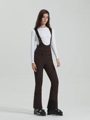 Gsou Snow Damen Ski-Latzhose, einfarbig, hochelastisch, schmal