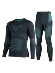 Gsou Snow Men's Dark Green Underwear Ski Equipment Quick-Drying Set