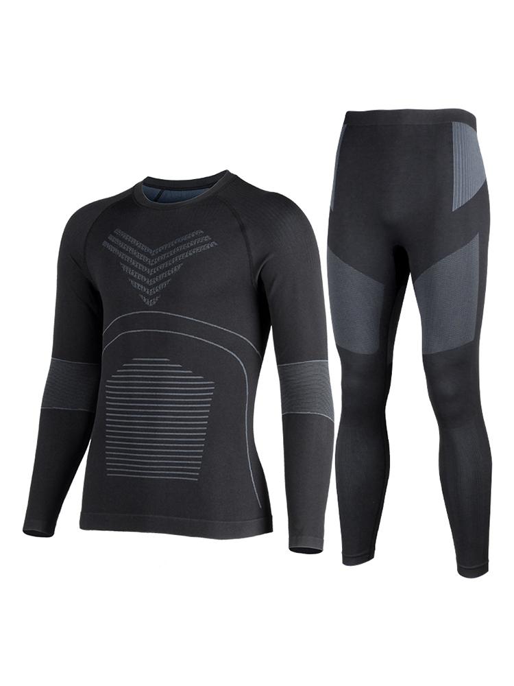 Ropa interior gris para hombre Gsou Snow, equipo de esquí, conjunto de ropa interior con función de absorción de secado rápido