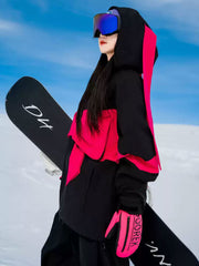 Trajes de snowboard holgados, cálidos, impermeables, retro, para exteriores, para mujer 