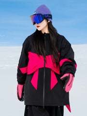 Trajes de snowboard holgados, cálidos, impermeables, retro, para exteriores, para mujer 