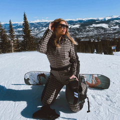 Traje de esquí de una pieza de piel sintética para mujer Over Ski 