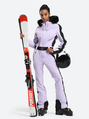 Traje de esquí de una pieza de piel sintética para mujer Over Ski 