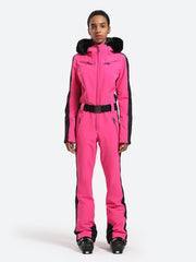 Traje de esquí de una pieza de piel sintética para mujer Over Ski 