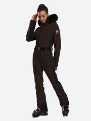 Gsou Snow Women's Classic Faux Fur One Piece Ski Suit