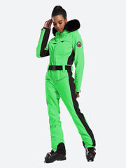 Gsou Snow Women's Classic Faux Fur One Piece Ski Suit