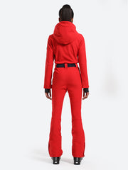 Over Ski Women's Stripe One Piece Ski Suit With Hood