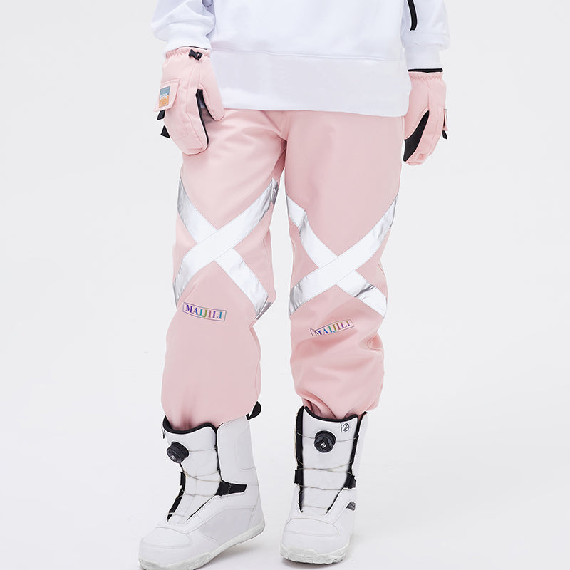 Pantalones de nieve impermeables reflectantes con luz de neón Moonlight de Northfeel para mujer