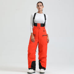Women's Gsou Snow Durable Mountain Pro All Function Cargo Snow Bibs Pants