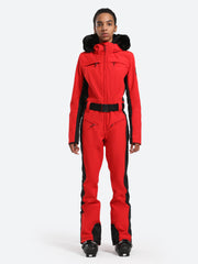 Gsou Snow Women's Classic Faux Fur One Piece Ski Suit